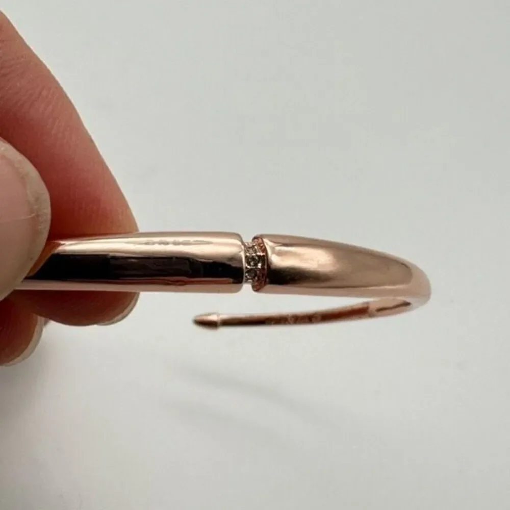 Stella & Dot Pave Inset Rose Gold Cuff Dainty‎ Minimalist understated Elegant